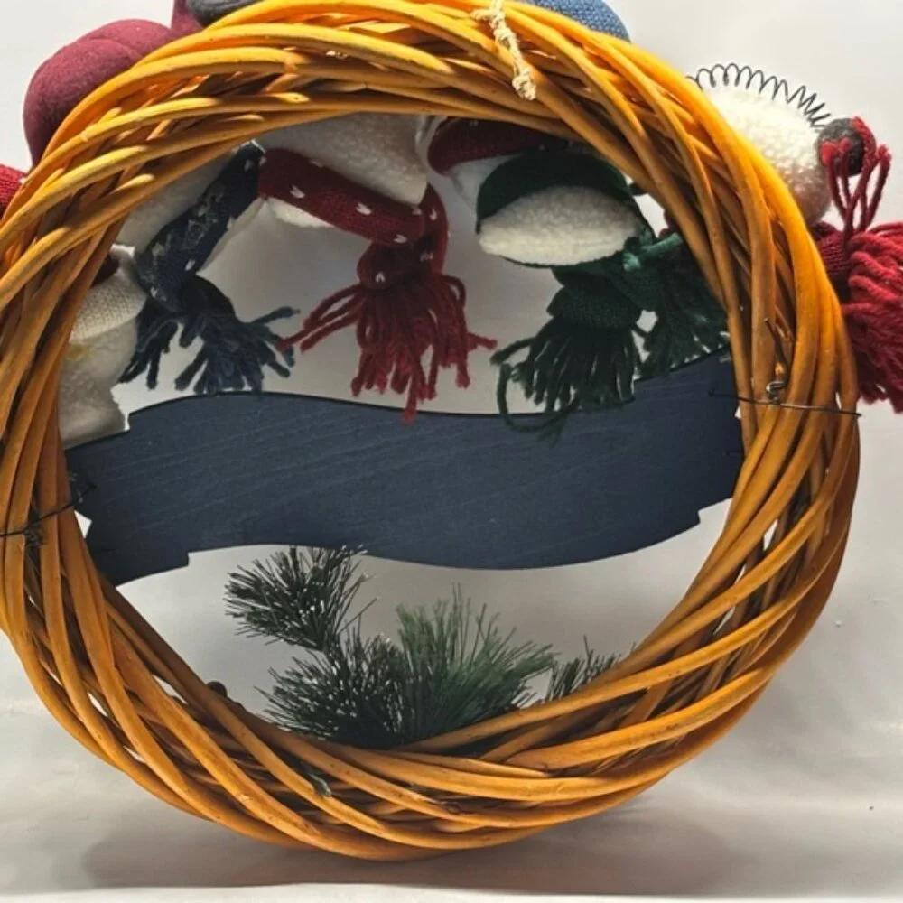 Vintage Festive Snowman Welcome Wreath